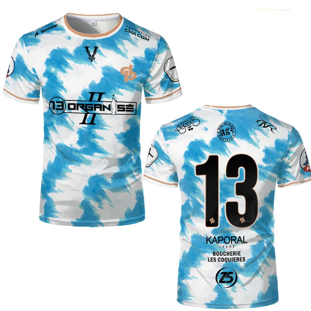 Nouveau JUL Marseille Rap maillot imprimé 13 organiser Hip Hop Football T-Shirt uniforme d'entraînement unisexe personnalisé Streetwear