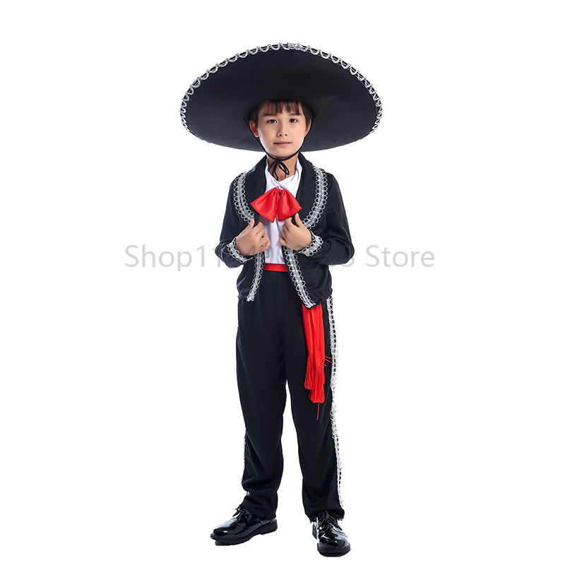 Costume de danse de Festival traditionnel mexicain, ensemble de vêtements pour enfants de spectacle de fête, tenue culturelle de pâques