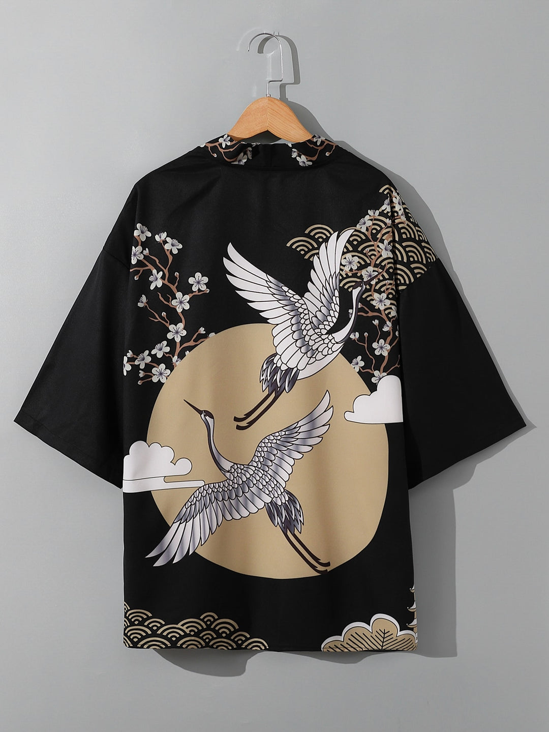 KIMONO Chemise imprimée à manches courtes pour homme, tendance nationale, style Harajuku rétro, cardigan et vêtements