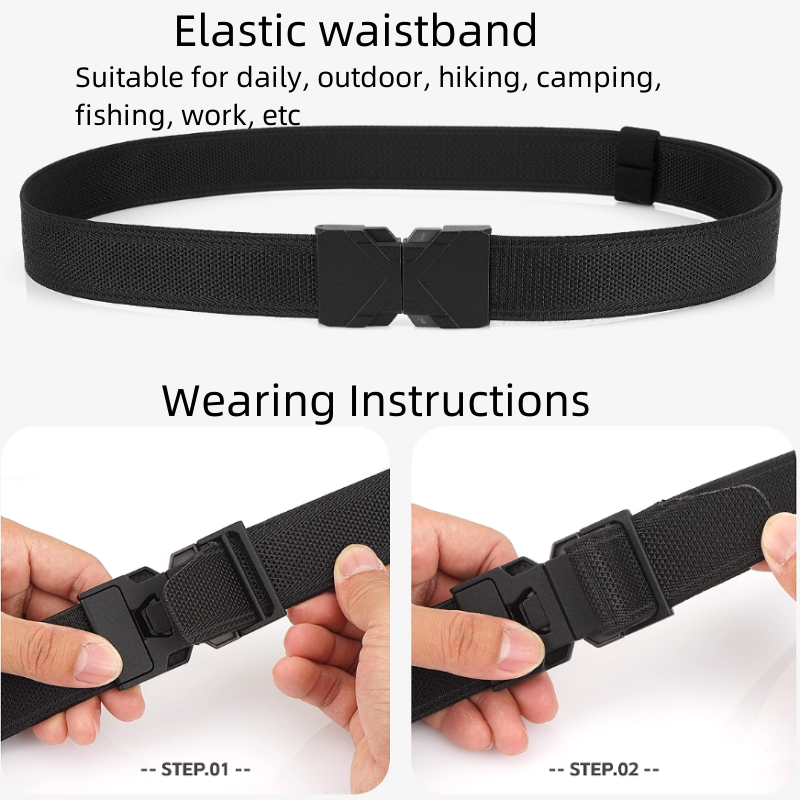 Ceinture élastique en toile pour hommes, ceinture de taille décontractée en Nylon pour vêtements de loisirs, conception de boucle résiliente, taille unique