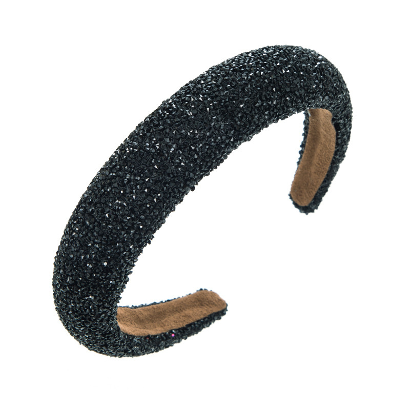 Serre-têtes rembourrés à perles scintillantes et élégants pour femmes, accessoires de cheveux de fête, bandeaux de luxe style baroque