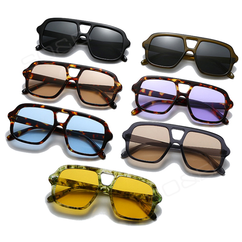 Lunettes de soleil carrées tendance pour hommes, style punk vintage, verres bleus, protection UV400, pour femmes et hommes