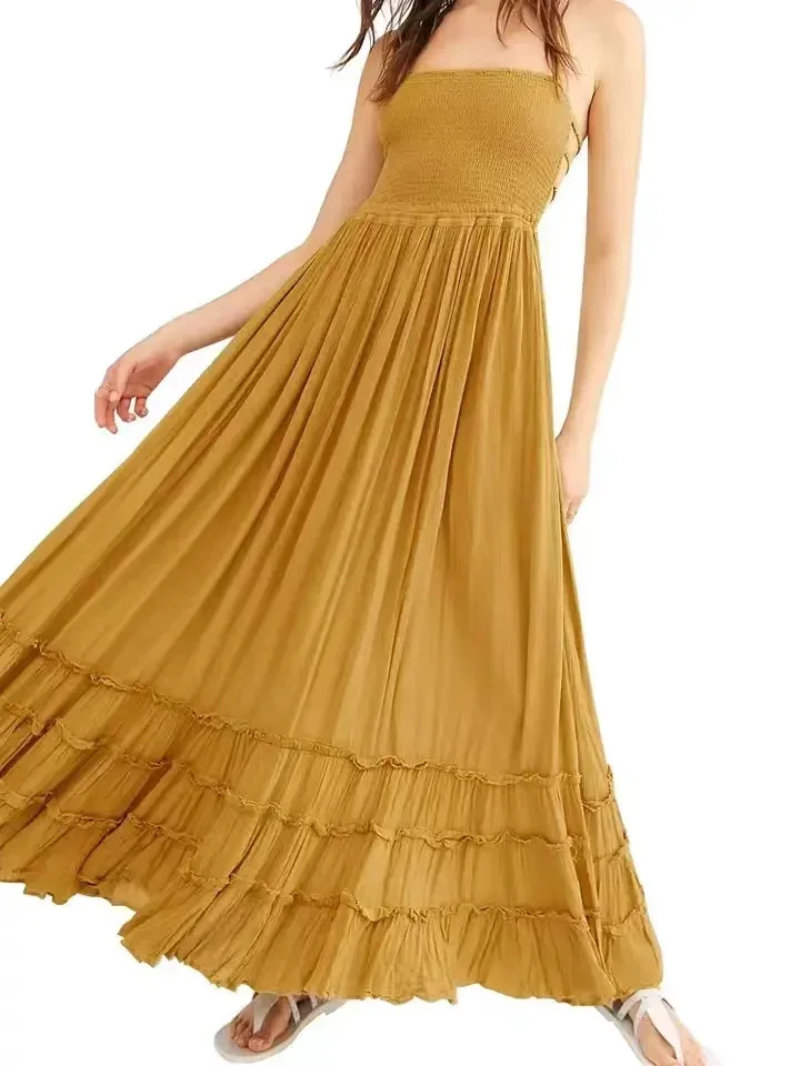 2025 robe de plage robes Sexy Boho bohème personnes vacances été longue dos nu coton femmes fête Hippie robes Mujer ethnique