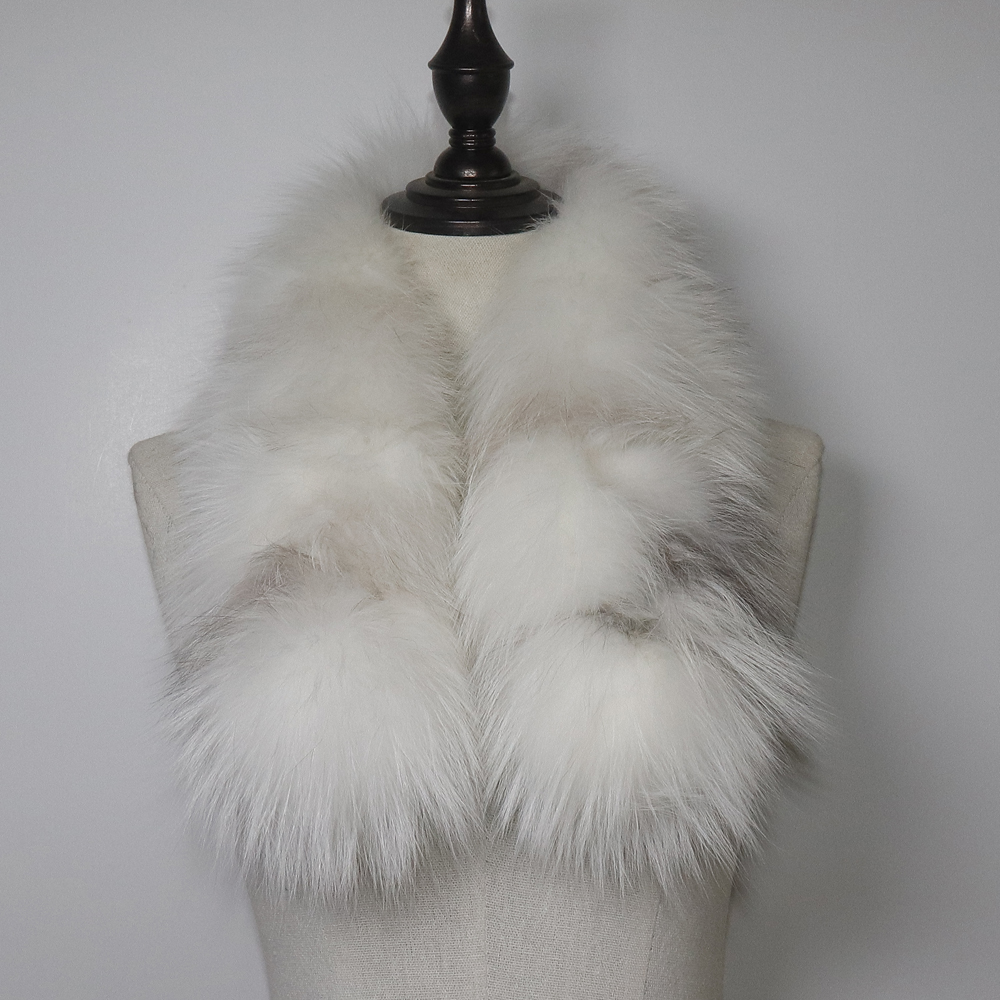 Nouveau femmes hiver 100% véritable fourrure de renard écharpe en plein air garder au chaud épais naturel fourrure de renard foulards dame mode véritable fourrure de renard silencieux
