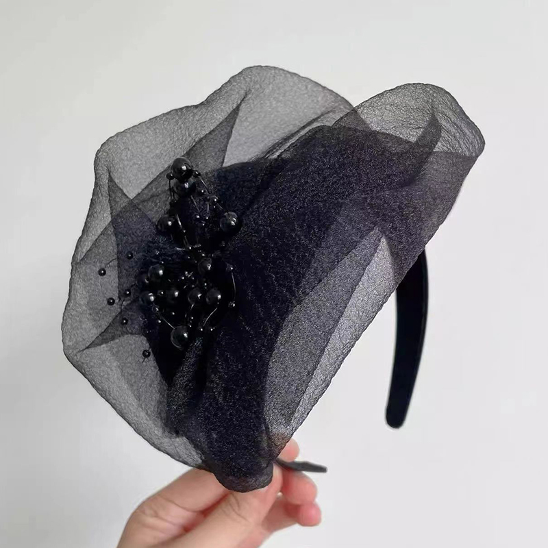 Bandeau de sauna élégant demi-chapeau pour femmes et filles, cerceau de cheveux rétro français, bandeau QueParty, vêtements de sauna de tempérament, accessoires pour cheveux