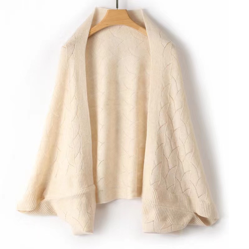 Châle en Cachemire pour Femme, Écharpe 100% Laine, Demi-Évider, Motif Géométrique, Rond, Doux, Chaud, Cape, Pashmina, Cardigan, Everak, Hiver