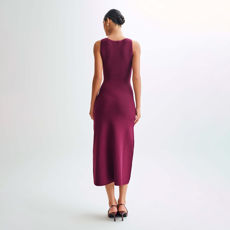 Robe longue tricotée pour femmes, élégante, sans manches, boutons, Maxi pull, moulante, robes de soirée, à la mode, 2024 N