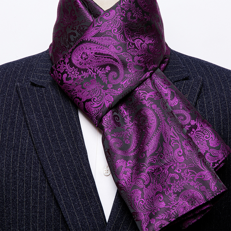 Écharpe longue pour homme de 160 cm, motif cachemire violet, de marque, pour l'hiver, grade A, pour adulte