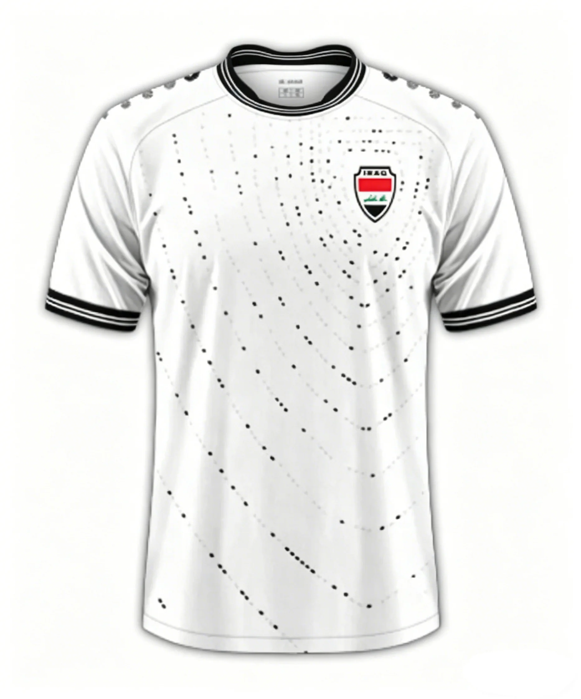 Maillot de football style Irak 2026 – Séchage rapide, respirant, vert et blanc – T-shirt décontracté pour fans, sports de plein air et streetwear