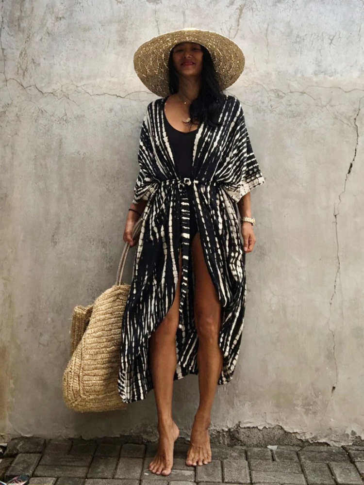Cache maillot de bain pour femmes, kimono noir, robe cape, vêtements de plage, soldes, été, 2022