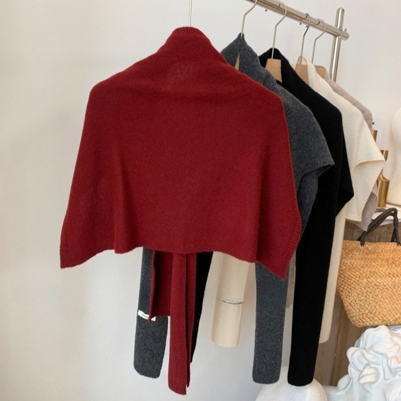 Nouveau châle australien en forme de T tricoté en laine 100% pour femmes, écharpes coréennes de luxe 2025, automne hiver, chaud et doux, gilet à col