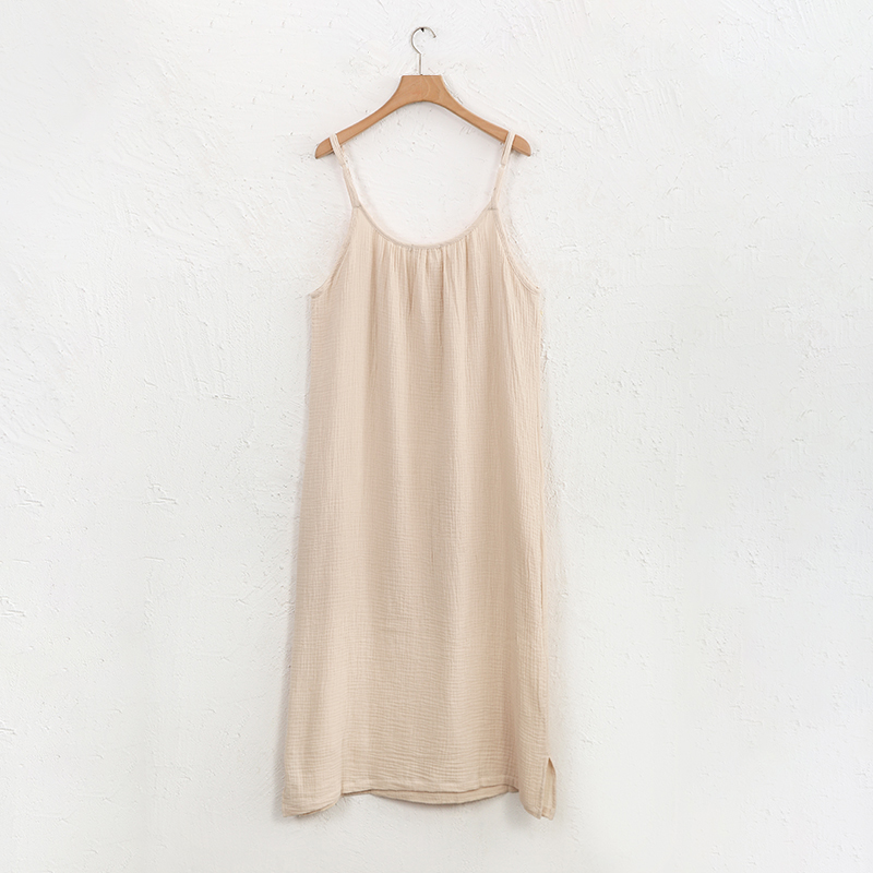 Robes en mousseline 100 % coton pour femmes 2026 – Robes de soirée élégantes mi-longues décontractées à bretelles ajustables, sexy, pour les vacances et la plage
