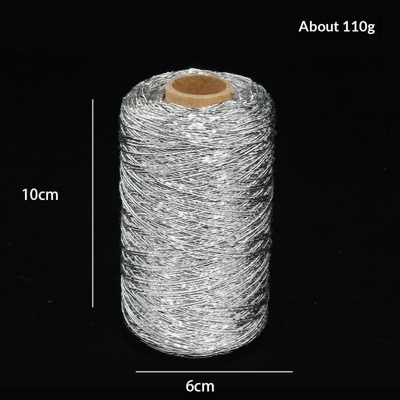 Fil à coudre fin et brillant en soie argentée, 200 mètres/rouleau, idéal pour le crochet et le tricot à la main, parfait pour les cardigans et capes d'été.