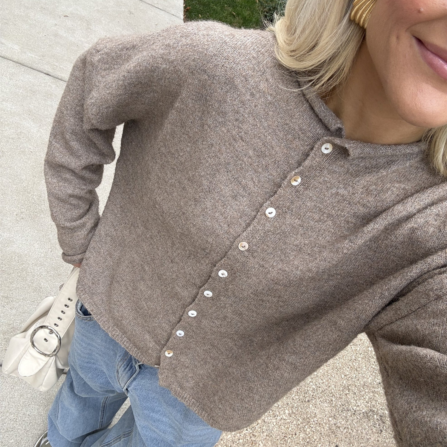 Cardigan en tricot pour femmes, à la mode, polyvalent, couleur unie, manches longues, ample, boutonné, pull Y2K, hiver, automne, Streetwear