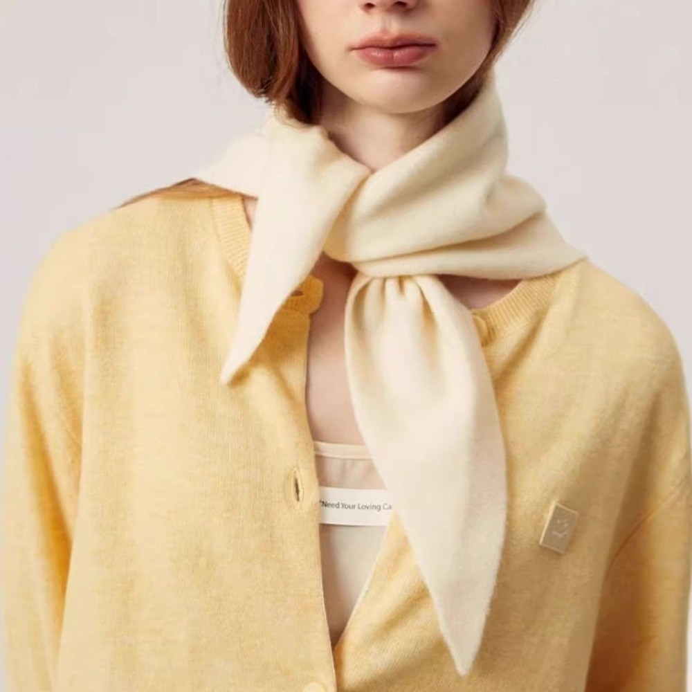 Écharpe triangulaire en tricot de couleur unie, douce, en laine rayée, écharpe croisée chaude pour protéger le cou, foulard croisé pour fille.
