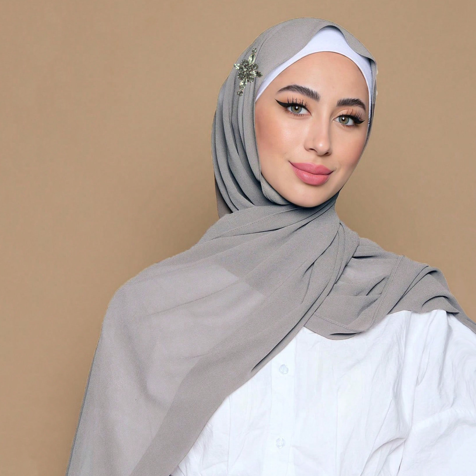 Haute qualité Premium en mousseline de soie Hijab strass écharpe malaisienne Hijab châles écharpe femmes musulmanes couleur unie bandeau