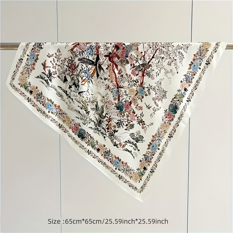 Foulard Bandana à fleurs pour femmes, Vintage, luxe, plage, carré, mouchoir en coton, accessoires bohème pour filles, nouvelle collection été 2023
