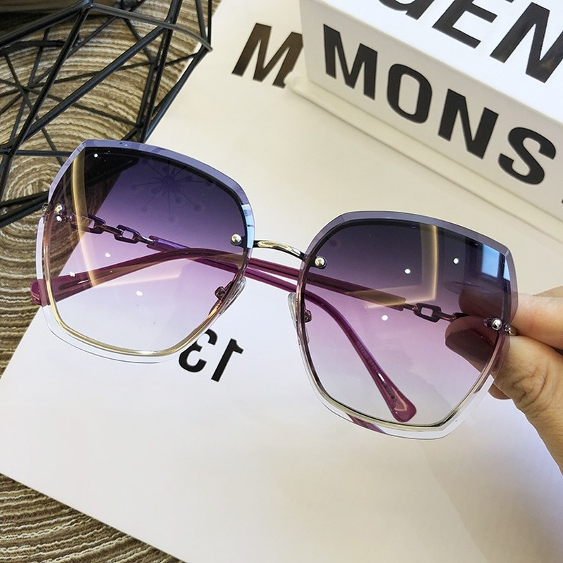 Lunettes De soleil carrées sans bords pour femmes, lunettes De soleil De styliste De marque, nuances Vintage, roses, Gafas De Sol
