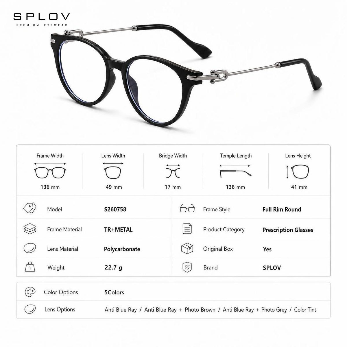 Monture de lunettes œil-de-chat tendance pour femme, légère, élastique et confortable, monture optique élégante pour le bureau, le quotidien et les voyages