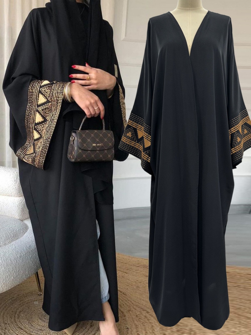 Maroc caftan Abayas Eid musulman Abaya pour les femmes robes de dubaï Jalabiya broderie Ramadan Islam robes arabe longue Robe 2025
