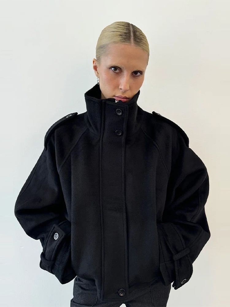 Femmes Chic fermeture éclair Bomber manteau mode col montant à manches longues poche femme veste dame 2025 automne hiver vêtements d'extérieur décontractés