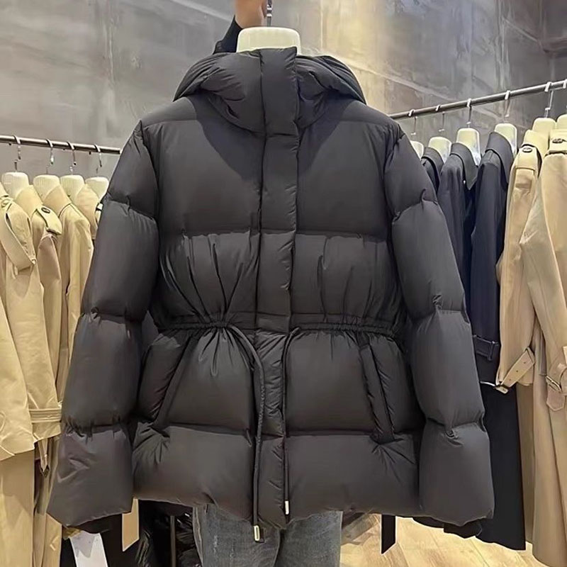 Veste rembourrée en coton pour femme, manteau en duvet, Parkas à capuche, cordon de serrage, taille épaisse et chaude, à la mode, automne hiver