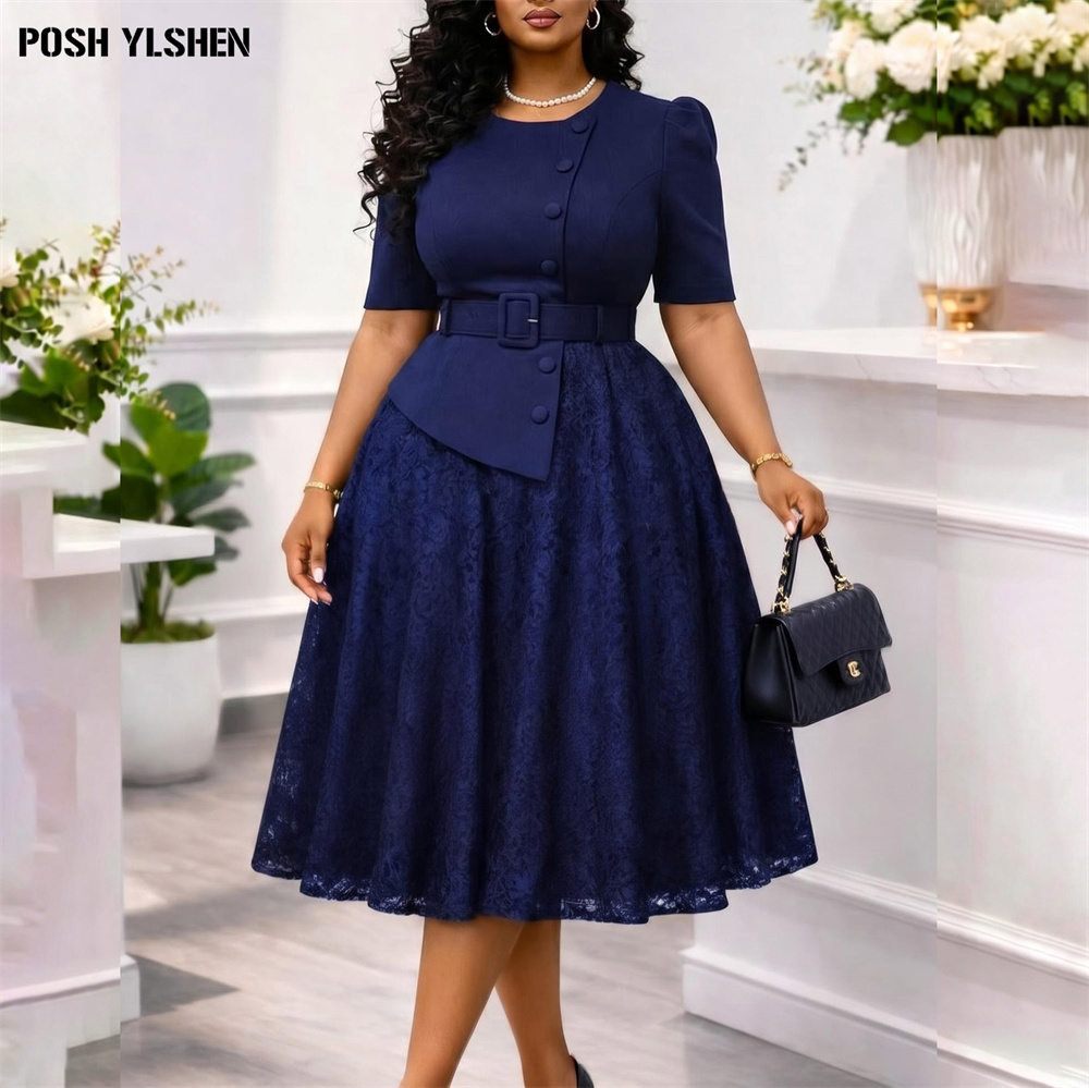 Robes d'été élégantes en dentelle patchwork pour femme, robe blanche femme, nouvelle collection 2026, vêtements pour femme, robe sexy pour invité de mariage, fête, anniversaire