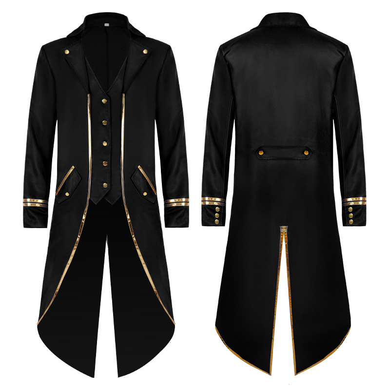 Veste de costume médiévale classique pour homme, style victorien, Renaissance, steampunk, pour Halloween et cosplay