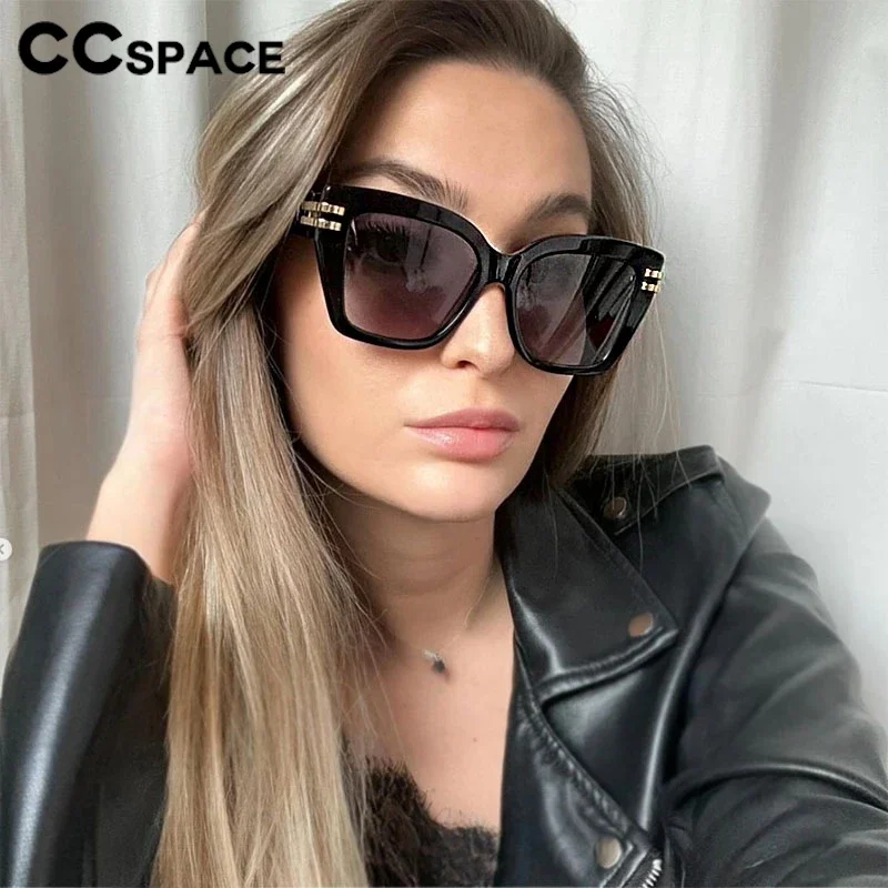 Lunettes de soleil carrées de luxe pour femmes, Design de marque, grande taille, rétro, pour l'extérieur, protection solaire décontractée, vacances, voyage, UV400 # 301633