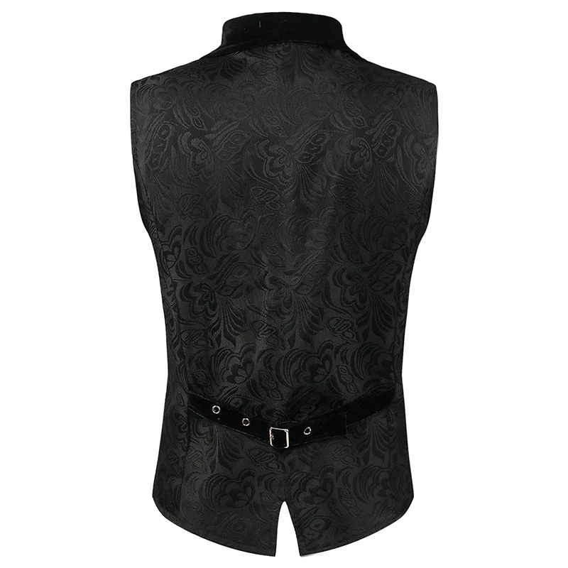 Gilet de Pirate médiéval pour hommes, Cosplay de la Renaissance, gilet Vintage Vicotiran Steampunk Jacquard, robe longue gothique, gilet noir