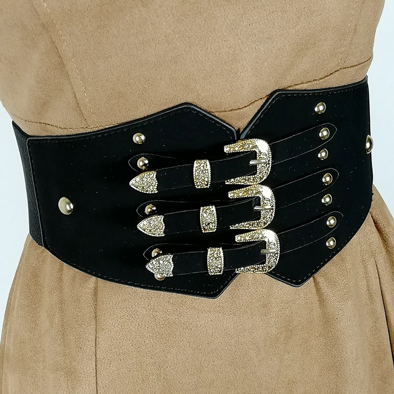 Ceinture Corset élastique grande taille ceintures larges pour femmes taille extensible Cummerbunds grande Ceinture robe Vintage Ceinture Femme