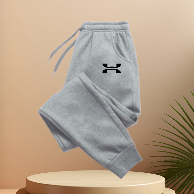 Pantalon de jogging décontracté pour homme avec taille élastique et cordon de serrage - pantalon de sport et décontracté confortable avec impression simple