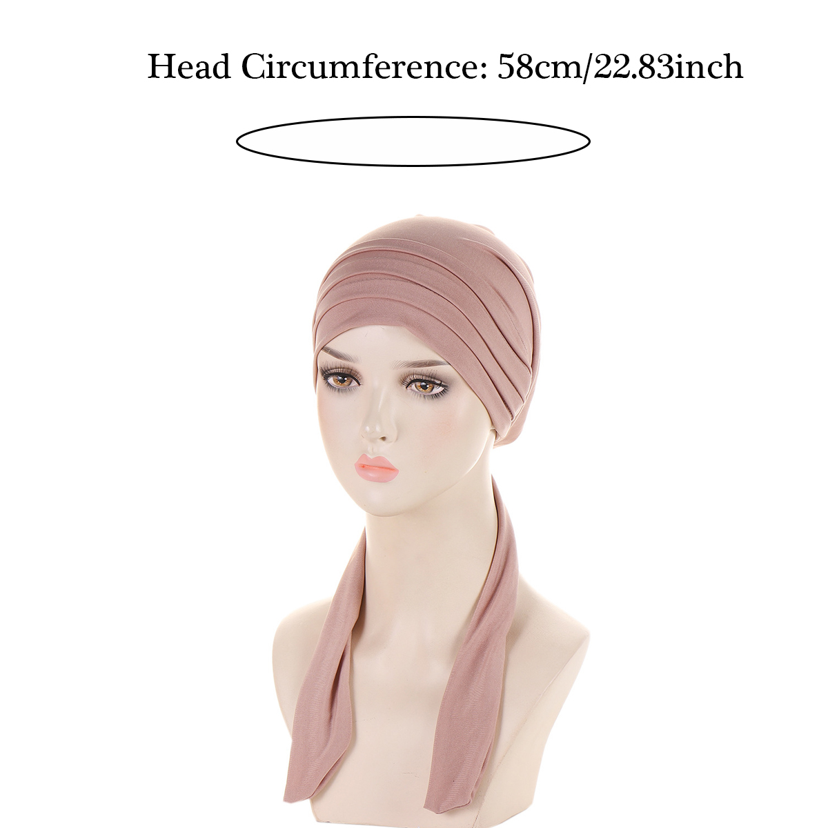 Chapeaux Hijab Turban de couleur unie pour Ramadan, enveloppes de tête à longue queue, chapeaux musulmans élastiques, casquette de chimio respirante pour femmes et filles