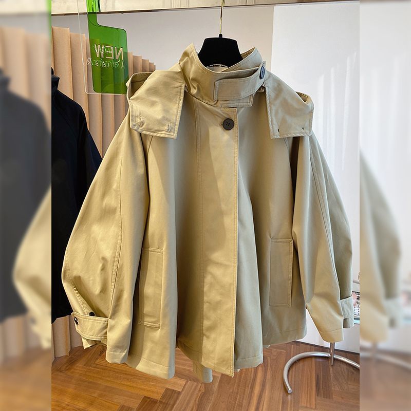 Manteau Trench-coat Femme Imprimé Minimaliste Protection Solaire Qualité Gothique Haut de Gamme Effet Flatteur