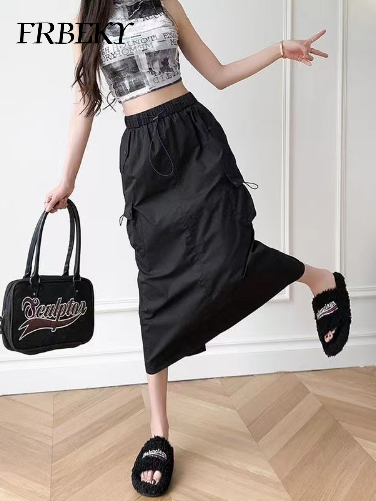 Jupe demi-corps fendue mi-longue pour femmes, vêtements de travail Wstring de proximité, jupe une étape, pur document GT, hanche, printemps, été