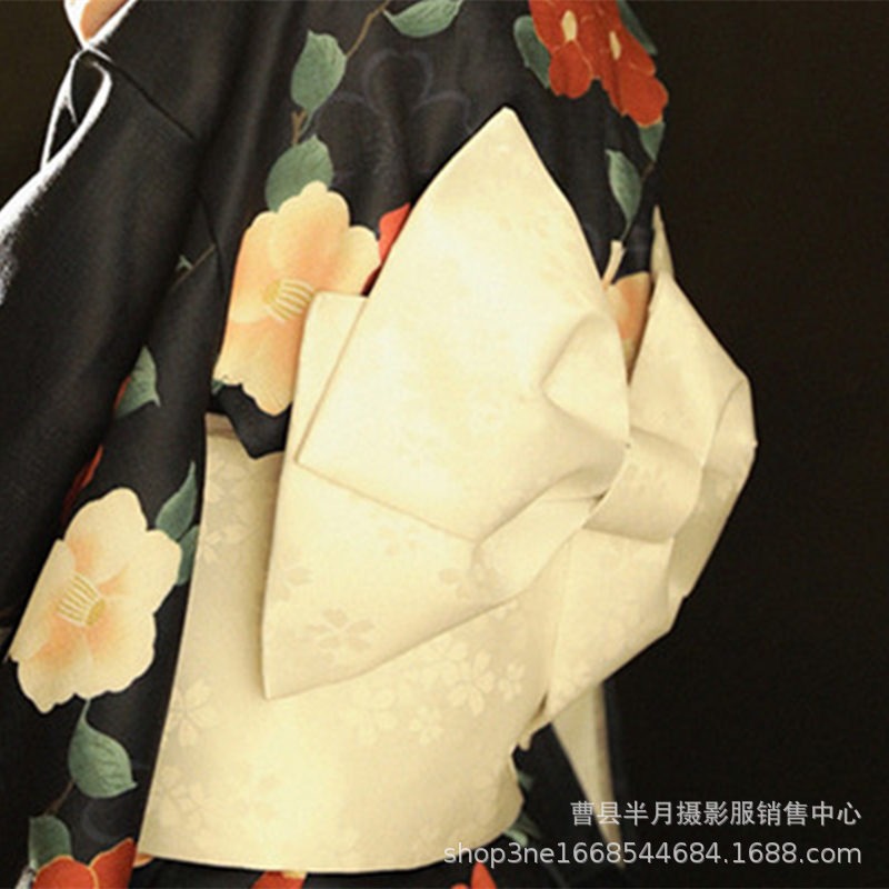 Kimono japonais Yukata pour femmes, ceinture de style en relief, joint de taille avec nœud, accessoires intérieurs