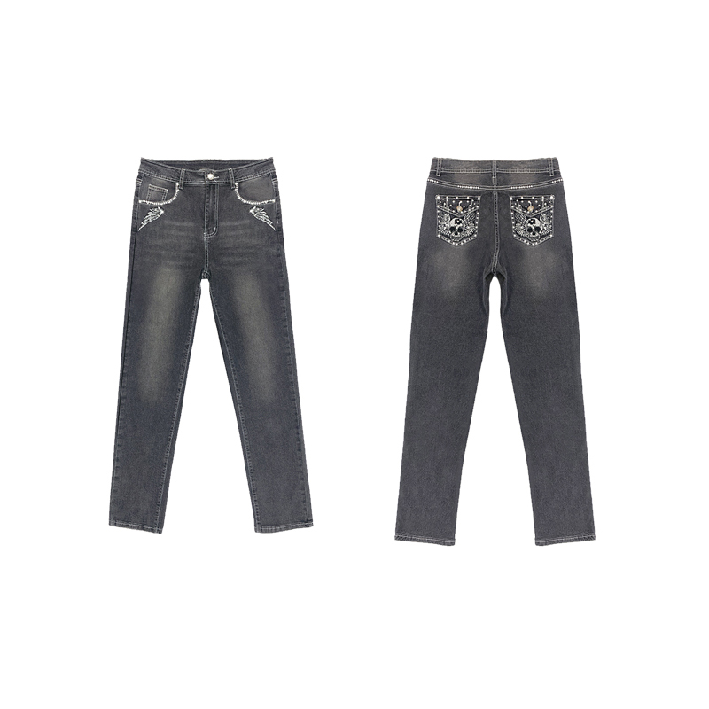 Taille haute femmes jean 2025 mode Sexy pantalon droit grande taille confortable jean Vintage lavable noir Denim pantalon élastique