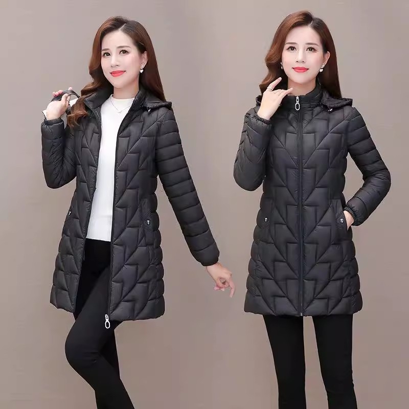 Parka mi-longue légère pour femme, manteau d'automne matelassé en coton, doudoune rembourrée, parka d'hiver 6XL 2026