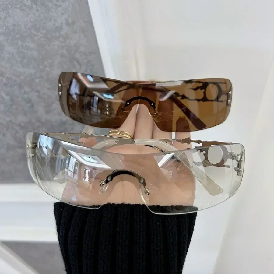 Lunettes de soleil carrées tendance pour femmes et hommes, sans monture, de marque de créateur, confortables pour les voyages et les activités de plein air