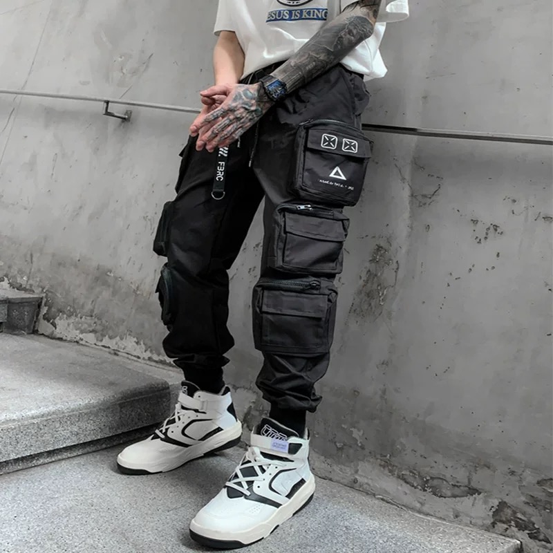 Pantalon Techwear de bonne qualité pour homme, tactique, multi-poches, fonctionnel, Cargo, taille élastique, Vintage, Punk