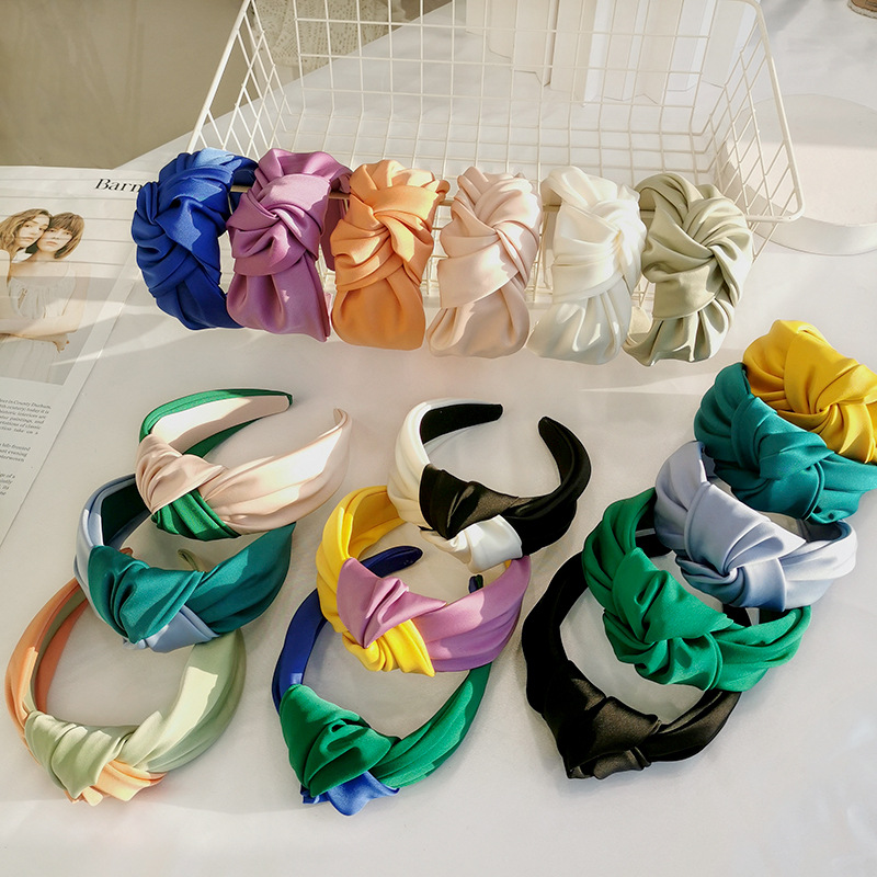 Bandes de cheveux nouées à large bord pour femmes et filles, cerceau à cheveux simple et polyvalent, beaux accessoires de vêtements de sauna, document solide, nouvelle mode