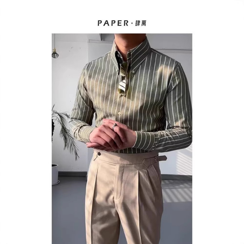 Chemise à manches longues coupe ample haut d'été décontracté pour hommes
