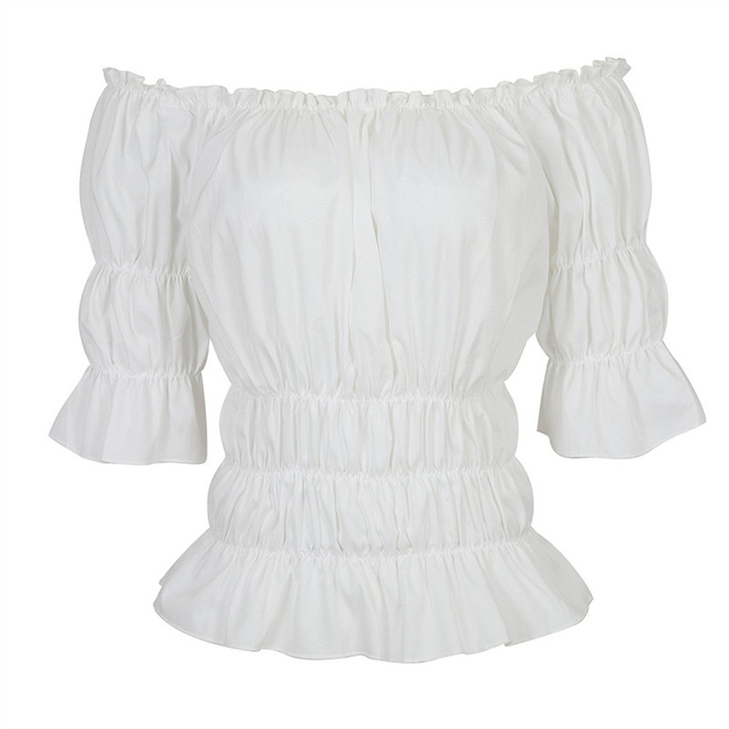 Chemise médiévale Renaissance pour femmes, Chemise victorienne pour filles, gothique rétro paysanne, chemisier à épaules dénudées, haut résistant, Costume