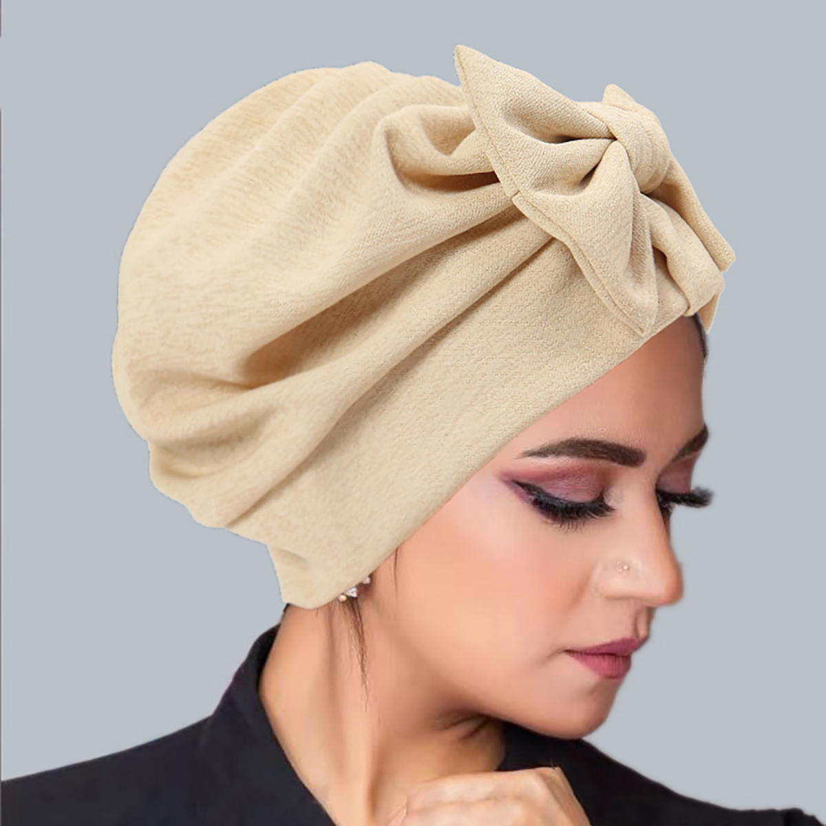 Nouveau nœud femmes Hijab couleur unie musulman dames Turban Bonnet doux élastique tête enveloppement foulard chapeaux indiens
