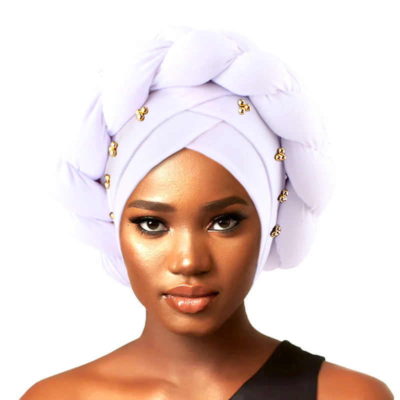 Casquettes Turban tressées pour femmes, couvre-chef musulman, foulard, Bonnet, bandeau, chapeau indien africain, accessoires pour cheveux