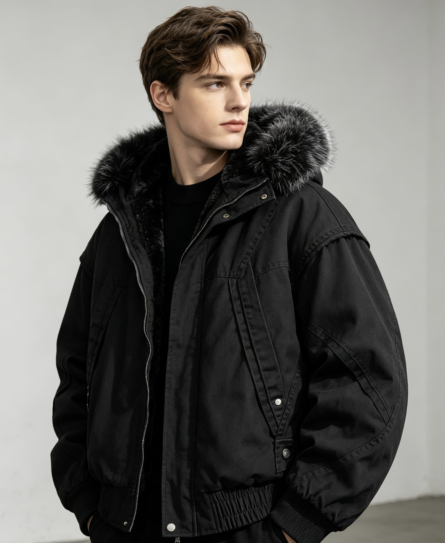 Hiver hommes manteau nouveau Hip-hop décontracté femmes Parka manteau avec capuche Streetwear ample Faux col de vison Couple épais coton manteau