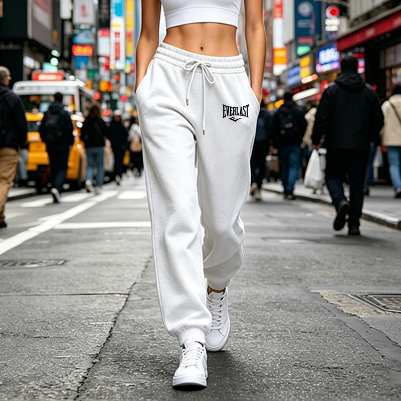 Pantalon de survêtement décontracté pour femme, idéal pour le sport, la gym, le jogging et les activités de plein air, coupe ample, taille élastique, vêtement de sport tendance