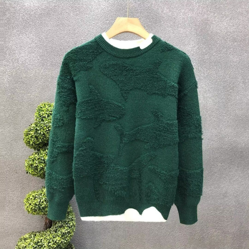 Pull à manches longues et col rond pour homme, couleur unie, décontracté, assorti avec tout, chaud et simple, nouvelle mode automne hiver