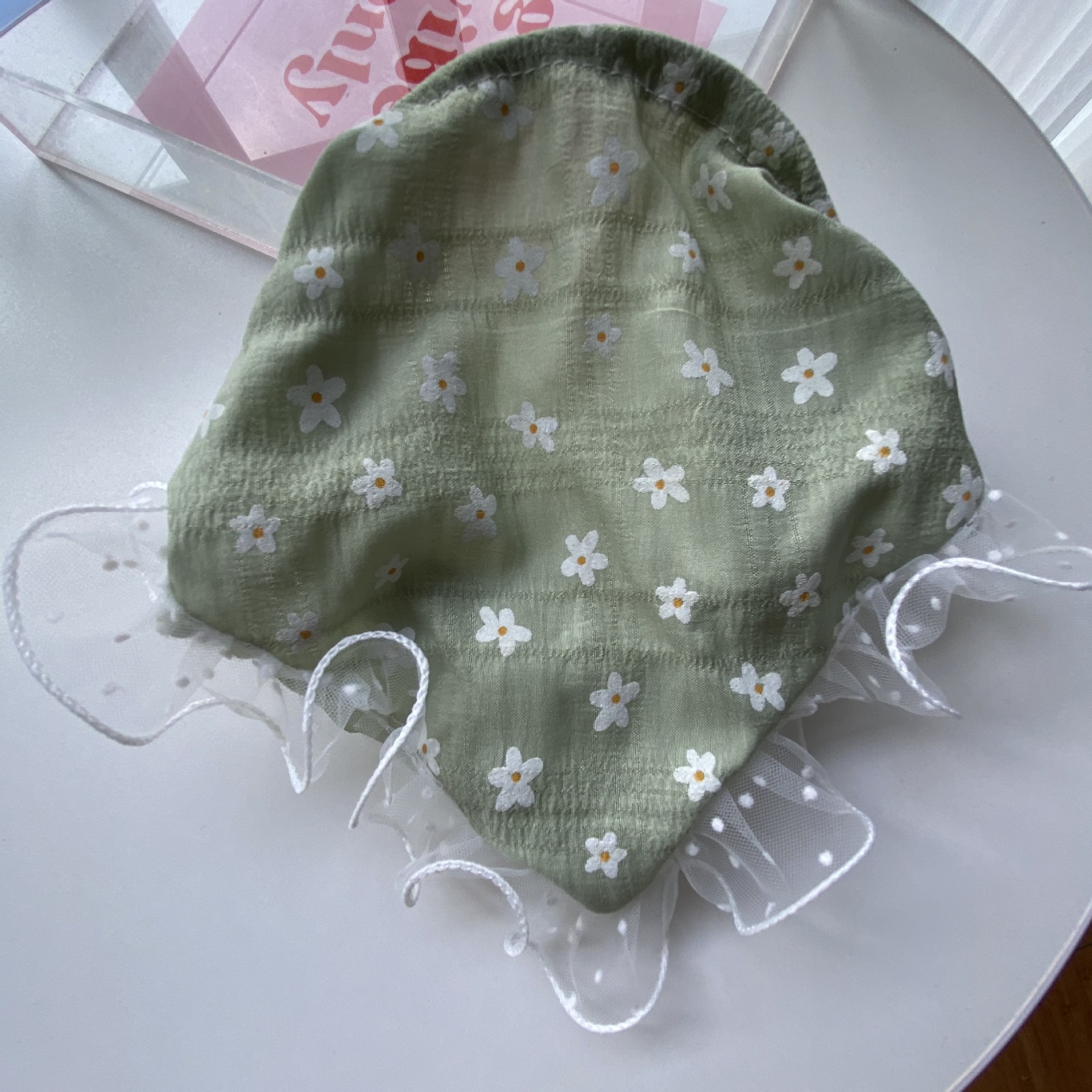 Foulard bandeau en dentelle pour femmes, Bandana Triangle de Style français avec bandeau intégré, accessoire pour cheveux Chic pastoral, 2025