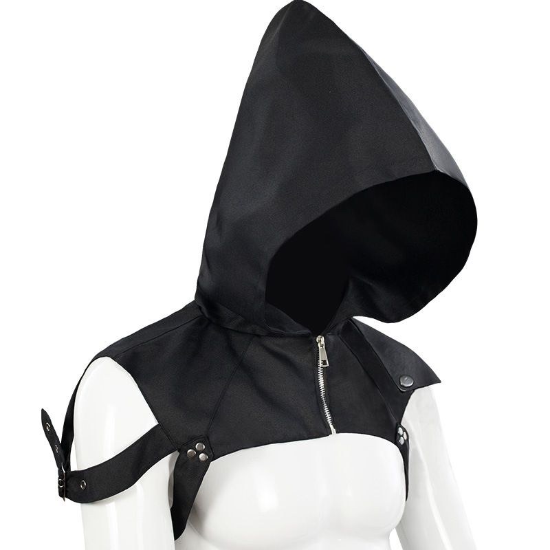 Écharpe de Capot d'Halloween Steampunk, Cache-Cou, Accessoire de Cosplay, Équipement de Casque pour Adulte, Homme et Femme, Noir